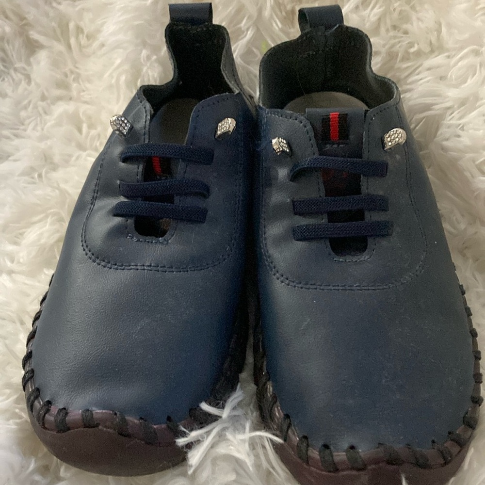 Faux Leather Blue Moccasins Casual Comfort